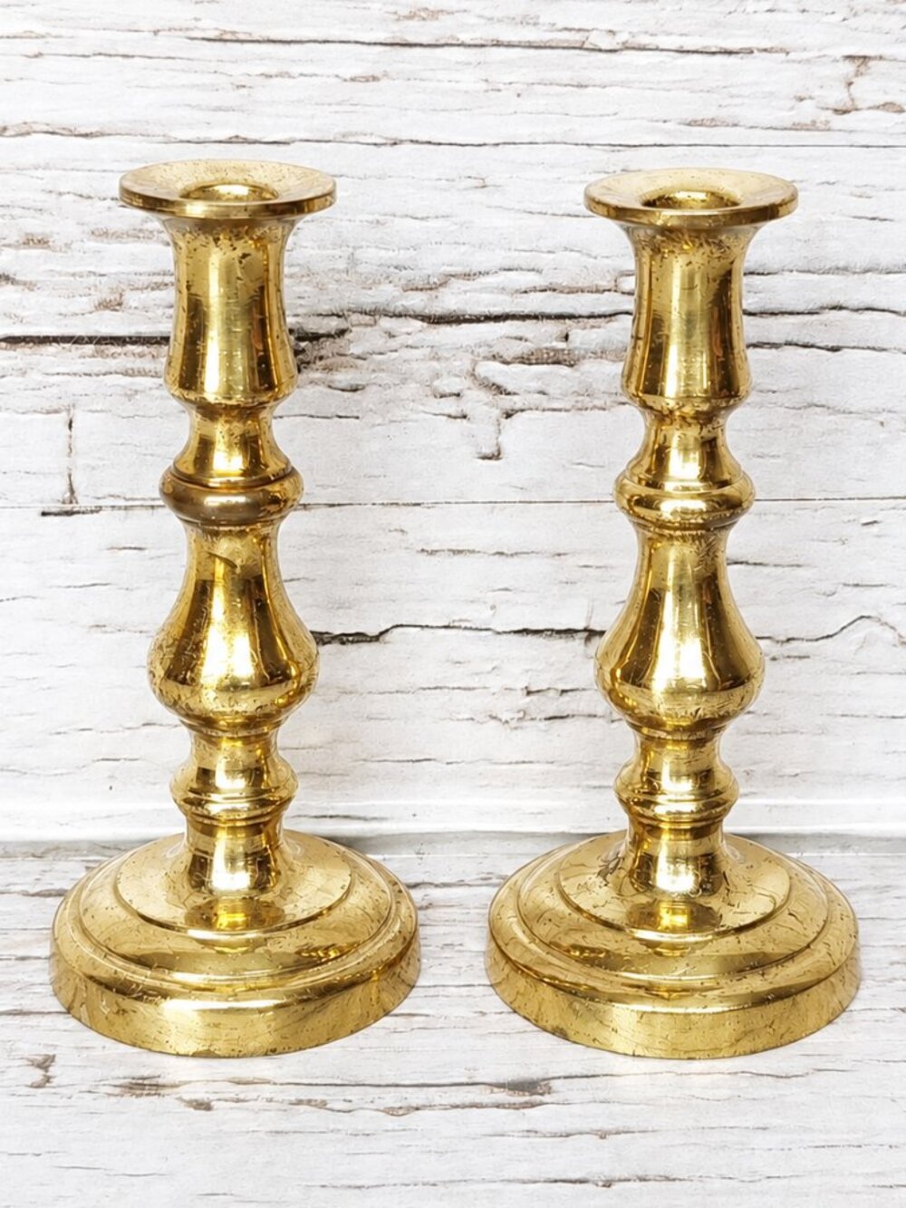 Vintage Peerage England Solid Brass Miniature Candlesticks Pair 4"